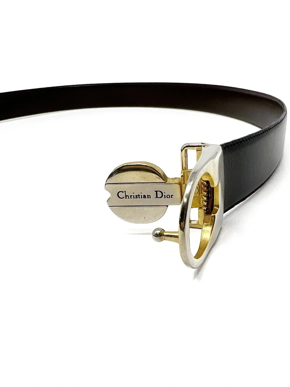 Vintage Christian Dior Reversible Men’s Belt Size 34 Black/Brown Leather VTG